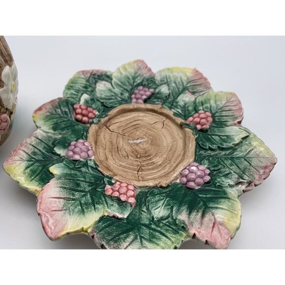 Fitz‎ And Floyd 1991 White Flowers w/ Berries Steam Leaves TeaCup & Saucer 2 set - Picture 8 of 12